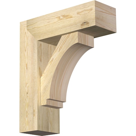 Ekena Millwork Imperial Block Rough Sawn Bracket w/ Offset Brace, Douglas Fir, 8"W x 24"D x 28"H BKT0806X24X28IMP05RDF